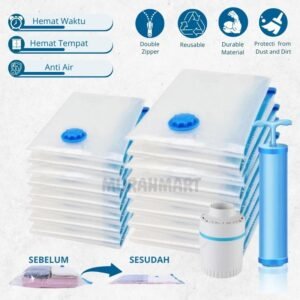 Plastik Vacum Kantong Pakaian Travel Transparan Anti-air/Vacum Bag Plastic Travel Vakum Baju Pakaian