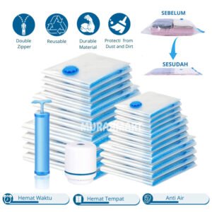 TERLENGKAP !! Vacum Plastik / Vacum Plastic Bag Travel / Vakum Baju Pakaian 40X60,50X60,50X70,80x100