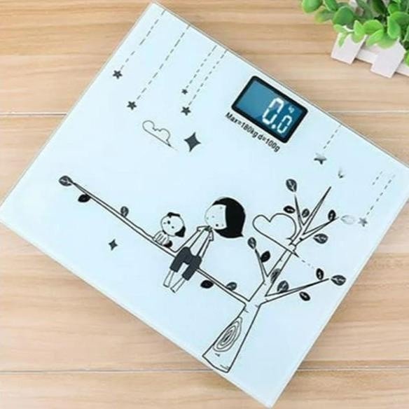 Timbangan Badan Digital LED Indikator Kaca Kartun / Timbangan Digital 180kg / Timbangan Baterai / Timbangan USB - Gambar 6