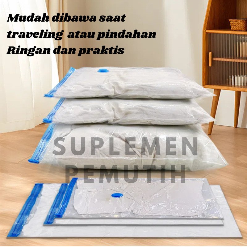 Vacum baju Plastik/Vacuum bag travel / Pelastik fakum/ Vacum bag baju / Plastik packing - Gambar 5