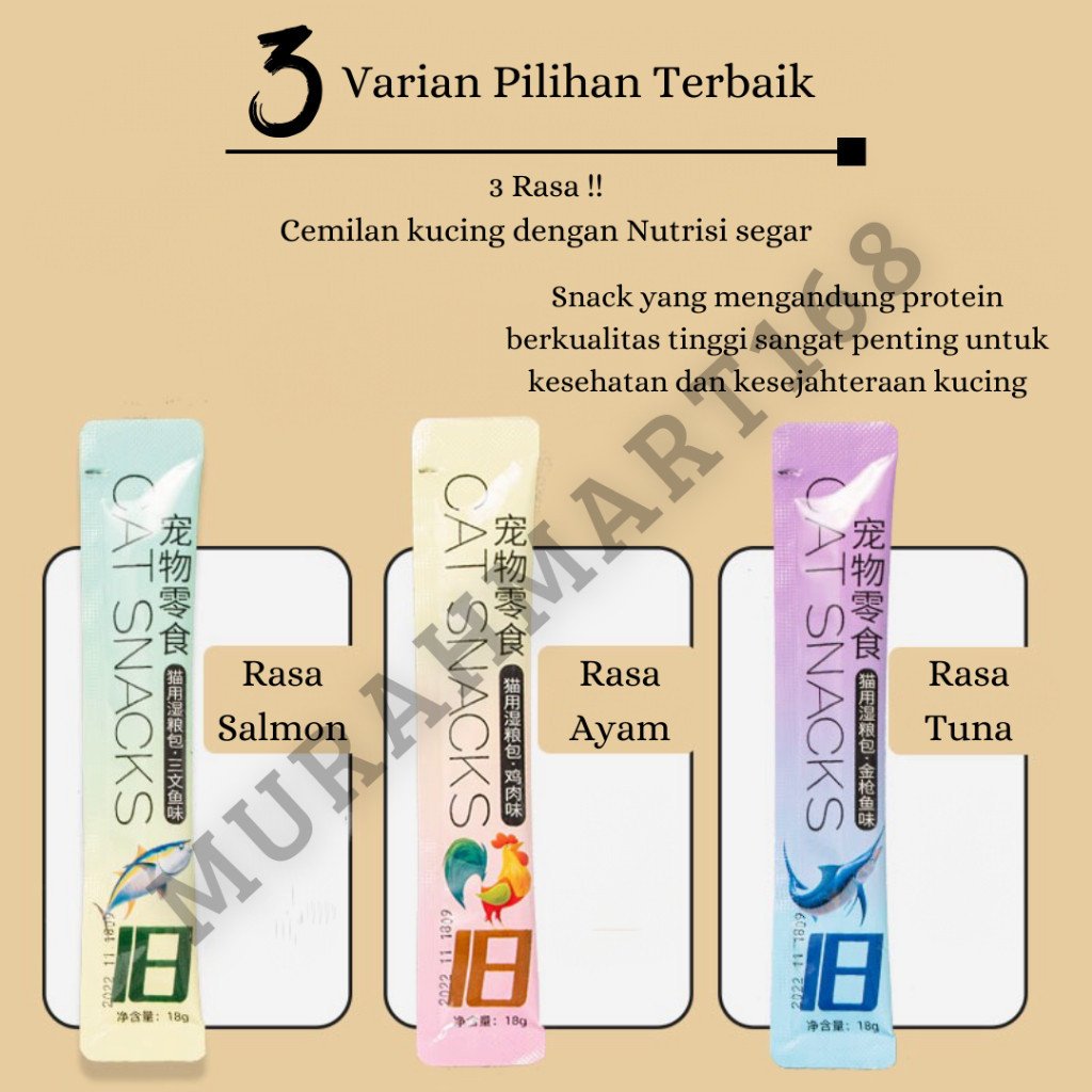 mix 500gr Cemilan Kucing Snack Kucing Snack Kucing Penggemuk Pet Strip Snack Makanan Kucing Basah Makanan Wet Cat Food Creamy Treats - Gambar 6