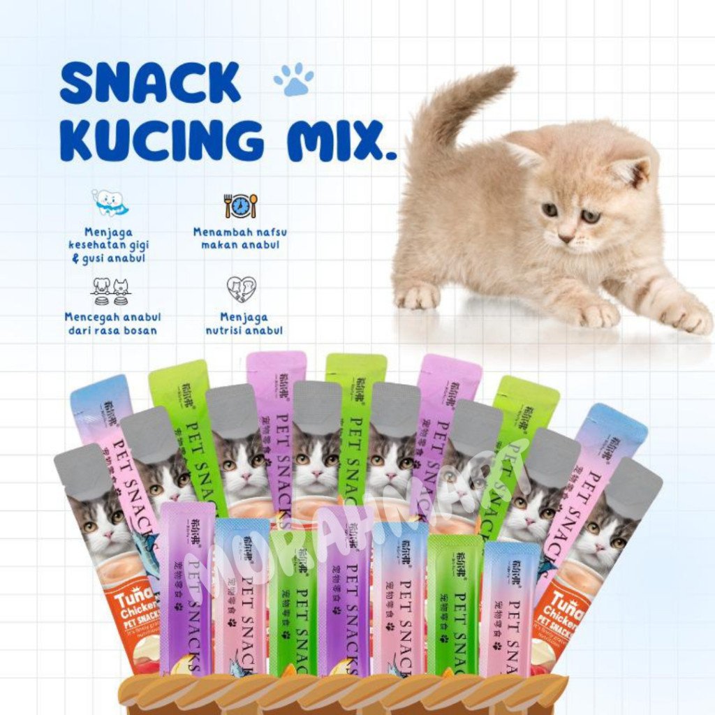 Snack Kucing Murah Mix 500gr Murah Berkualitas Tinggi untuk Penggemukan Kucing - Gambar 2