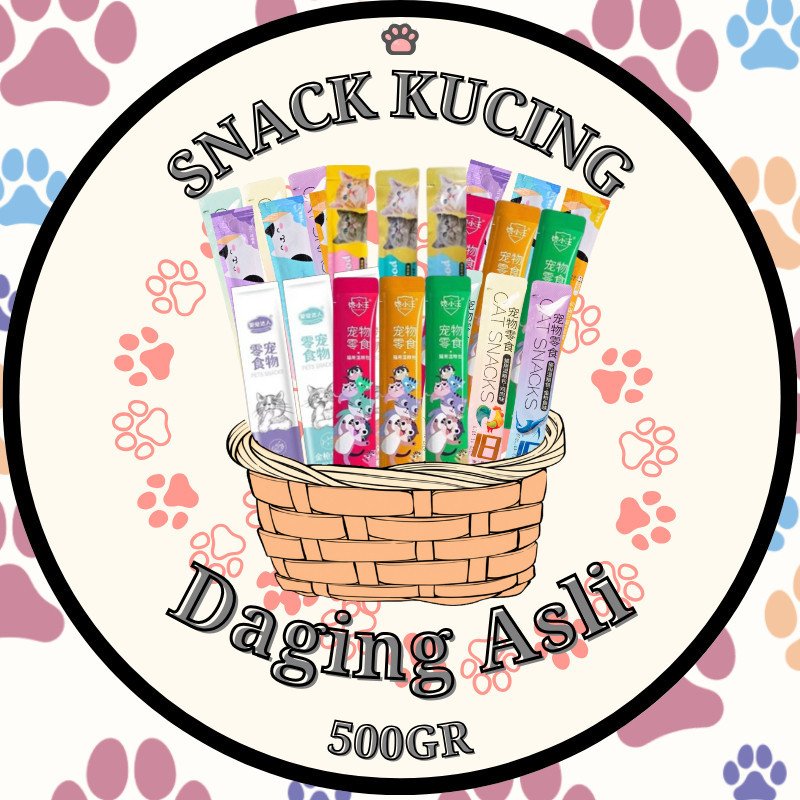 mix 500gr Cemilan Kucing Snack Kucing Snack Kucing Penggemuk Pet Strip Snack Makanan Kucing Basah Makanan Wet Cat Food Creamy Treats - Gambar 4