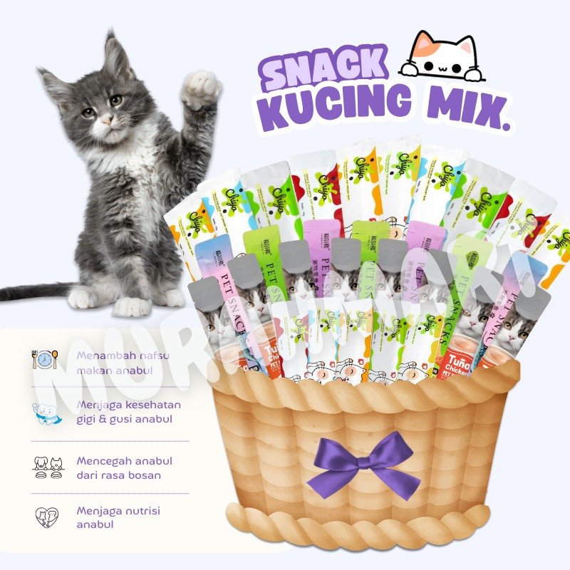 Pet Strip Snack Kucing 1KG/ Snack Kucing CHIYO/ Snack Makanan Kucing Basah 500GR/SNACK KUCING BASAH 50PCS