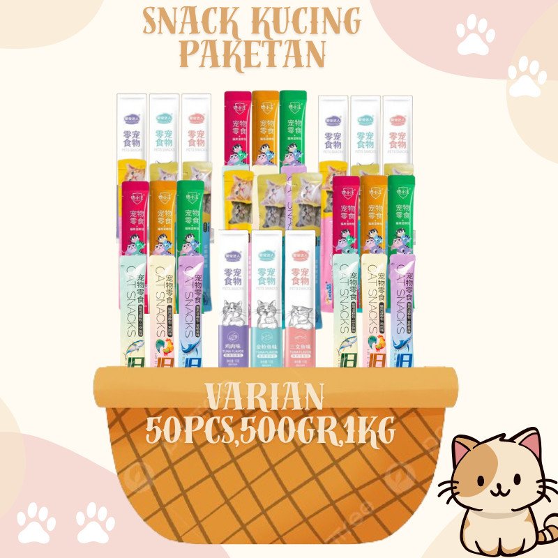 Pet Strip Snack Kucing 1KG/ Snack Kucing CHIYO/ Snack Makanan Kucing Basah 500GR/SNACK KUCING BASAH 50PCS - Gambar 3
