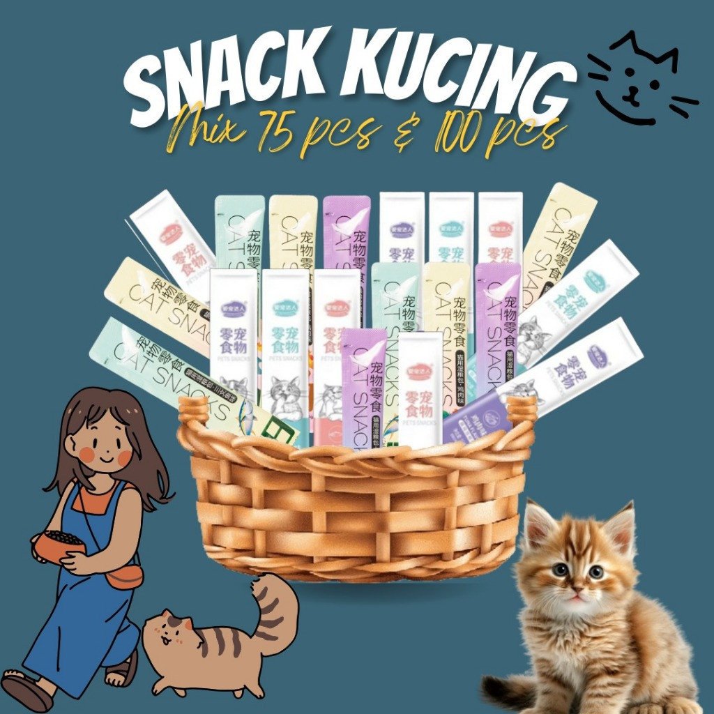 Snack Mix 75pcs Dan 100pcs/ Makanan Hewan Pemeliharaan/ Cemilan Kucing Mix - Gambar 3
