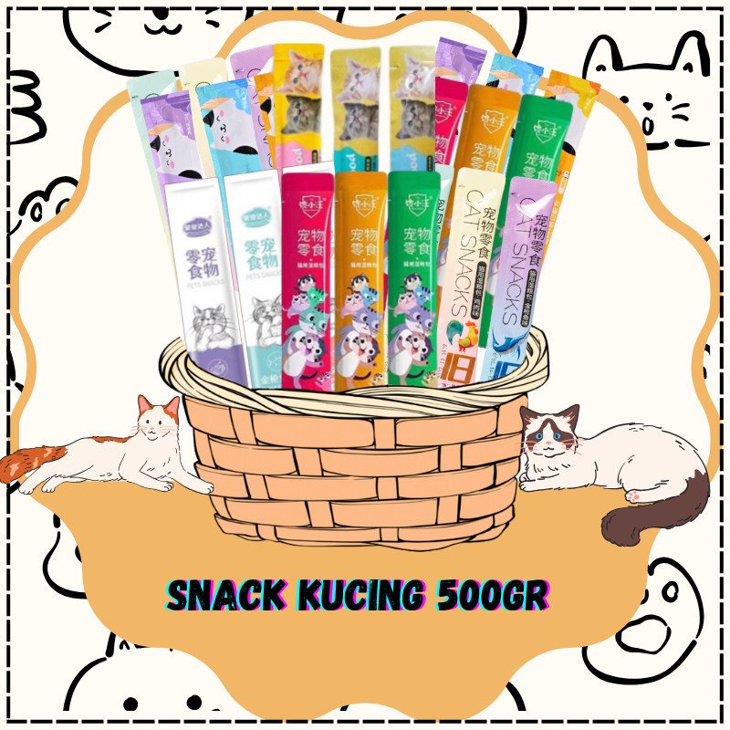 Snack Kucing Murah Mix 500gr Murah Berkualitas Tinggi untuk Penggemukan Kucing - Gambar 4