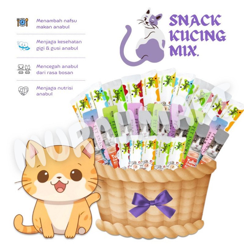 Snack Mix 75pcs Dan 100pcs/ Makanan Hewan Pemeliharaan/ Cemilan Kucing Mix