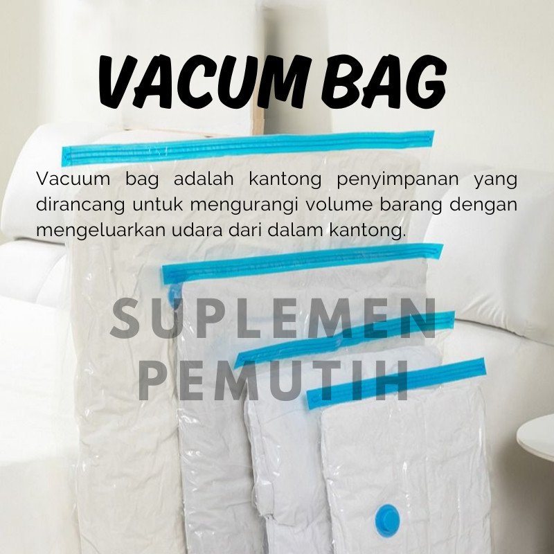TERLENGKAP !! Vacum Plastik / Vacum Plastic Bag Travel / Vakum Baju Pakaian 40X60,50X60,50X70,80x100 - Gambar 2