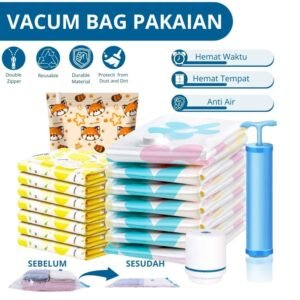 Vacum Bag Vacum Plastik Baju Motif/Plastik Travel Vacum/Vakum Kantong Pakaian/Vacum Plastic Travel