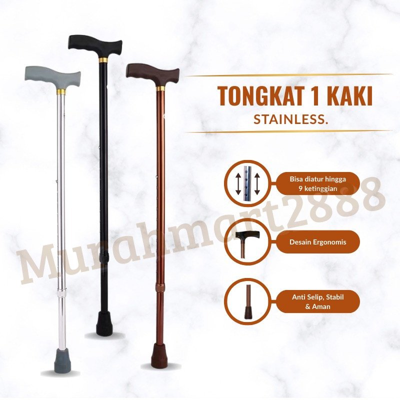TERLENGKAP TONGKAT BERBAGAI VARIAN! TONGKAT STAINLESS ANTI KARAT ELEGAN RINGAN/TONGKAT JALAN LANSIA