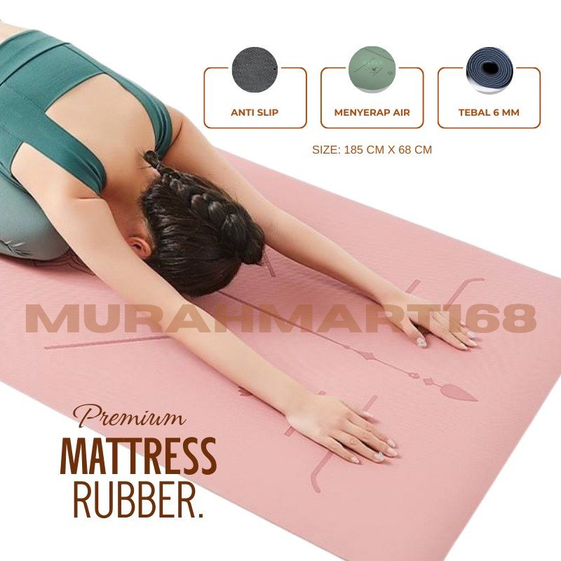 MATRAS YOGA PREMIUM/MATRAS MATT RUBBER CANTIK HIGH QUALITY / MATRAS OLAHRAGA YOGA