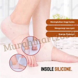 Insole Silikon Peninggi Badan Dengan Lubang Udara/ Insole Bening Peninggi Badan Tak Terlihat/ Sol Silikon Insole Anti Lecet