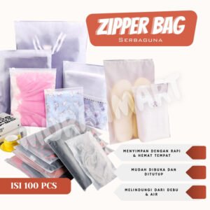 Super Ekonomis Zipper Bag Isi 100 Pcs /Travel Pouch serbaguna/Travel Pouch Praktis dan Tahan Lama