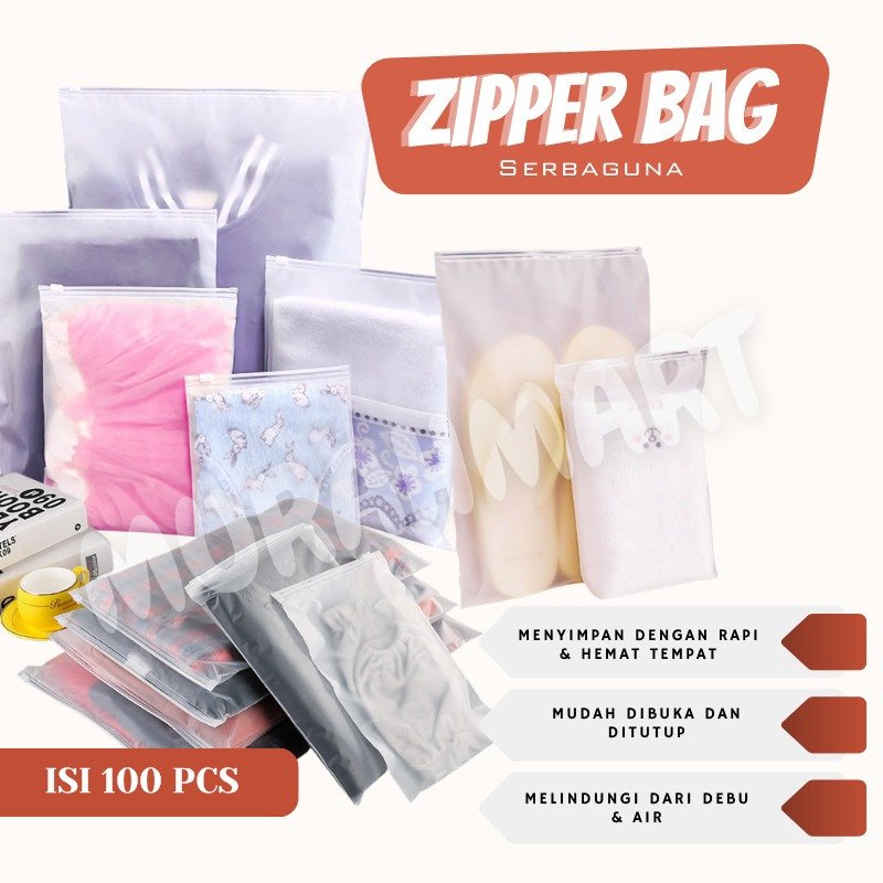 Super Ekonomis Zipper Bag Isi 100 Pcs /Travel Pouch serbaguna/Travel Pouch Praktis dan Tahan Lama