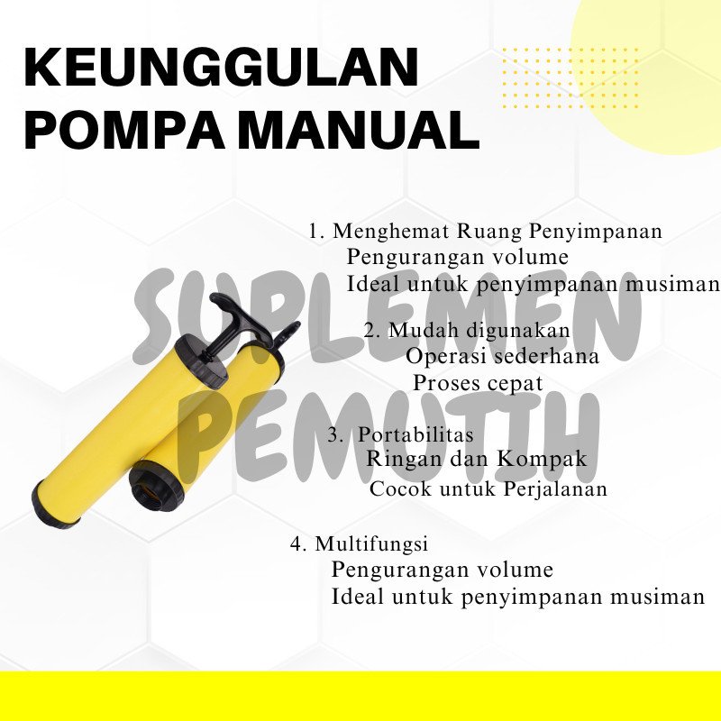 Pompa Kasur Angin Bisa sedot/ Hand Pump Kantong Vakum Plastik/ Pompa Tangan Vacuum Bag Manual - Gambar 9