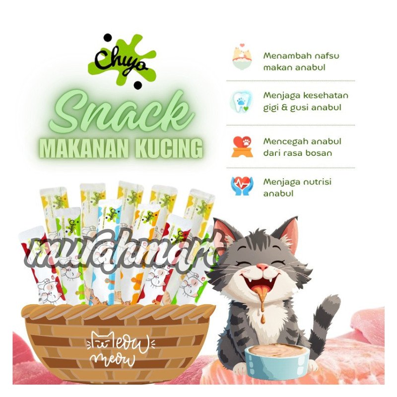 MIX CHIYO Strip Kucing Kecil / Cemilan Kucing/ Snak Penggemukan Makanan/snack kucing isi 50pcs
