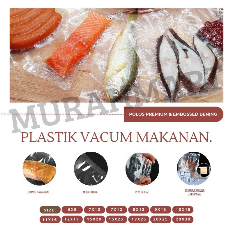Vacum Transparan Food Grade / Vacum SEaler Makanan / Plastik Frozen Food