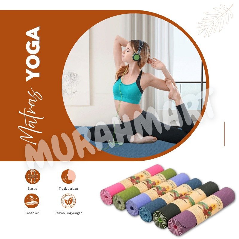 IMPORT Matras Yoga TPE !! MATRAS YOGA ALAS SENAM MAT TEBAL OUTDOOR INDOOR TERMURAH