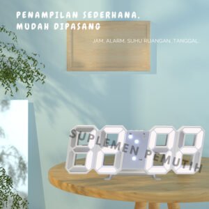 Jam Dinding Digital LED 3D Gaya Modern Untuk Dekorasi Ruang TamuJam Digital LED Full Angka 3D Unik
