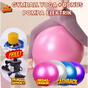 Paket Hemat Bola Yoga Multifungsi ? Gymball Ball 55cm, 65cm, 75cm + Pompa untuk Latihan Efektif di Rumah