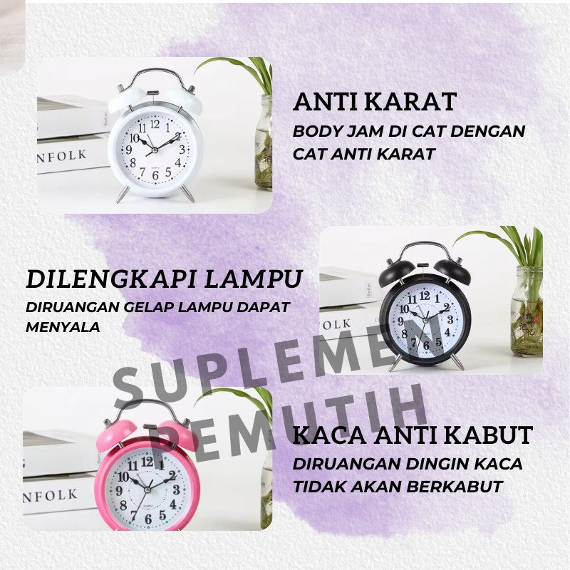 JAM ALARM KLASIK/JAM WEKER KLASIK/JAM ESTETIK/ALARM CLOCK CLASSIC/JAM ALARM/JAM MEJA/JAM DINDING - Gambar 6