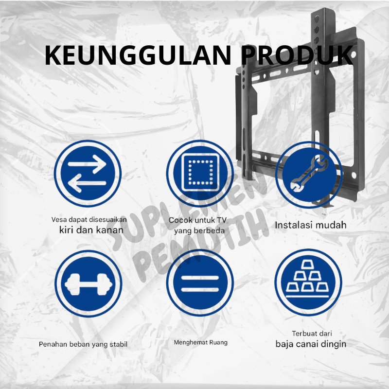 Bracket TV 15 Inchi -43 Inch/Cocok Semua Merk Tv /2 Arah Nunduk Dangak Universal Breket Briket Braket Bracket TV 32 40 43 24 14 - Gambar 4