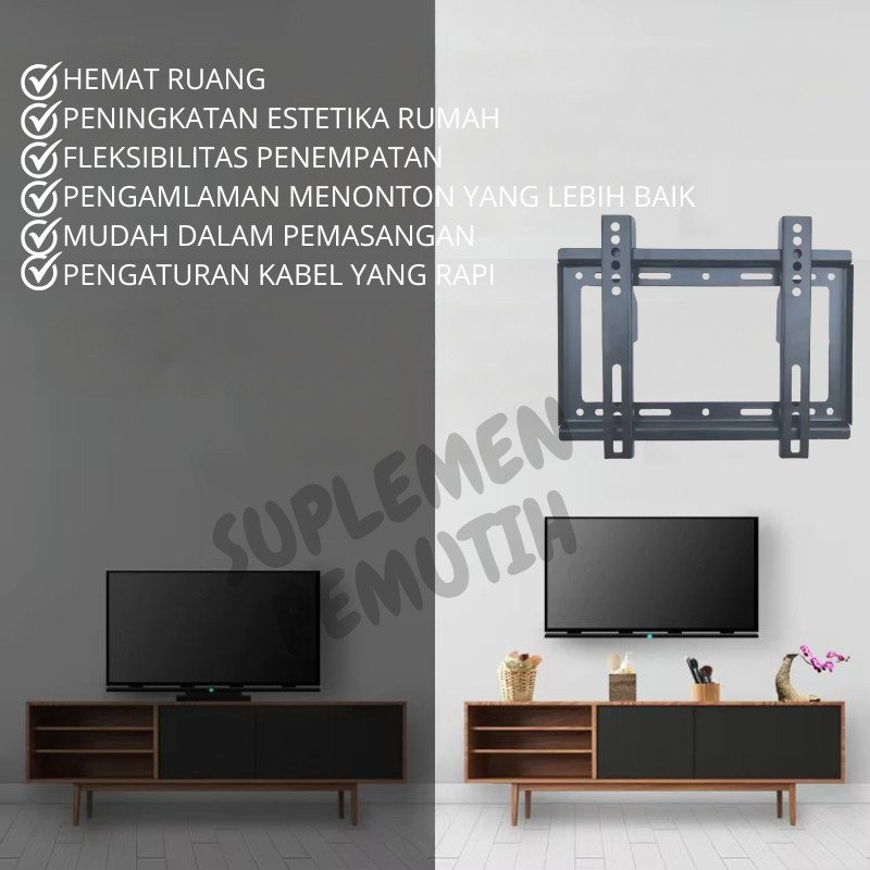Bracket TV 15 Inchi -43 Inch/Cocok Semua Merk Tv /2 Arah Nunduk Dangak Universal Breket Briket Braket Bracket TV 32 40 43 24 14 - Gambar 6