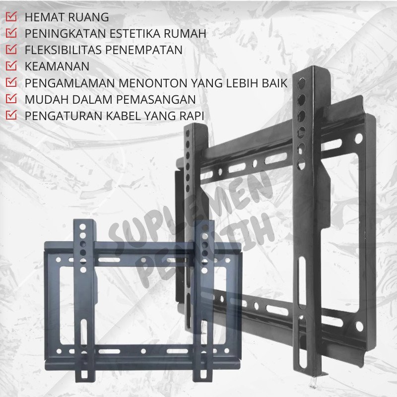 Bracket TV 15 Inchi -43 Inch/Cocok Semua Merk Tv /2 Arah Nunduk Dangak Universal Breket Briket Braket Bracket TV 32 40 43 24 14 - Gambar 5