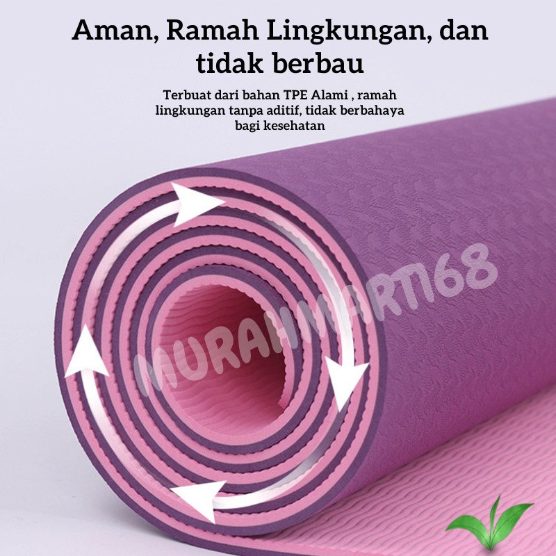 IMPORT Matras Yoga TPE !! MATRAS YOGA ALAS SENAM MAT TEBAL OUTDOOR INDOOR TERMURAH - Gambar 4