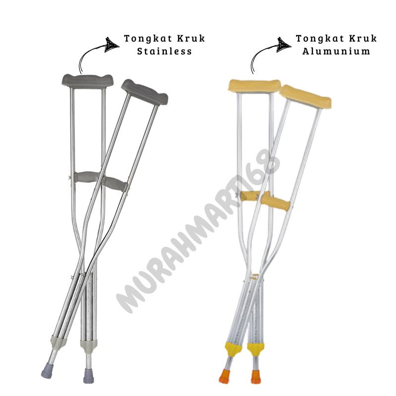 TONGKAT KETIAK STAINLESS!! TONGKAT KRUK /CRUTCH/ALAT BANTU JALAN - Gambar 5