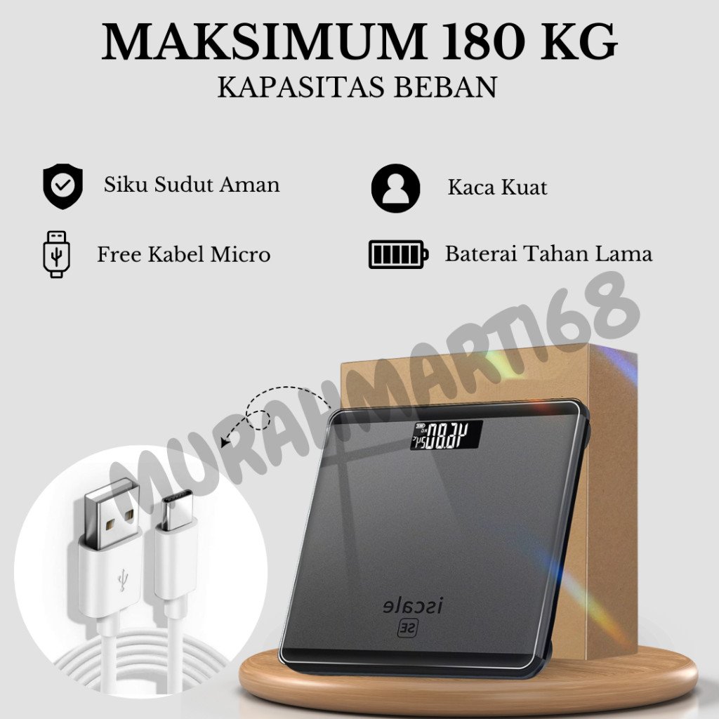 Timbangan Digital Lengkap! USB & FC/Timbangan Badan Digital Body Fat Monitor With APP Smart Weight Scale KK dengan Bluetooth - Gambar 3
