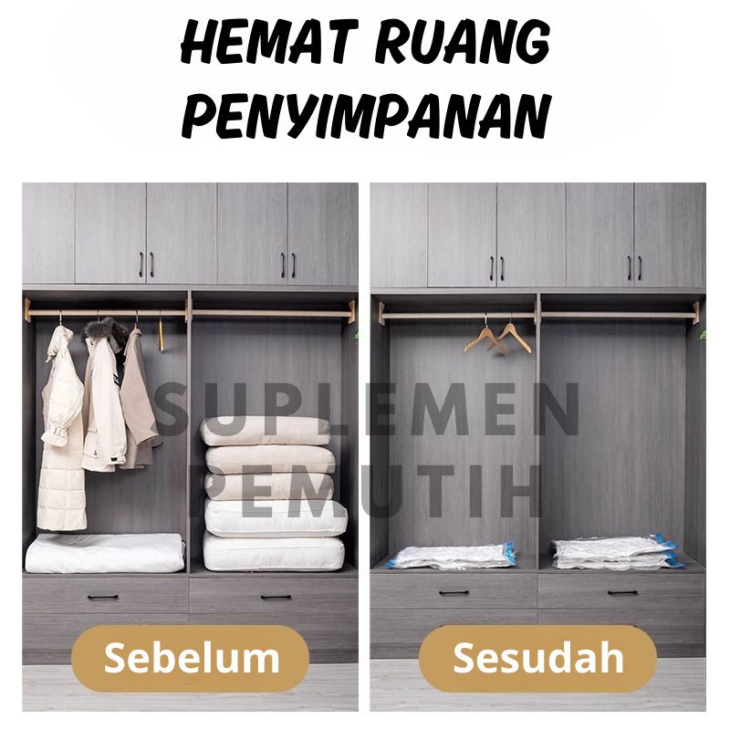 Vacum Bag Vacum Plastik Baju Motif/Plastik Travel Vacum/Vakum Kantong Pakaian/Vacum Plastic Travel - Gambar 2
