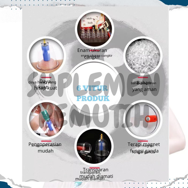 Alat Kop Angin Lengkap+Pen Bekam/Kop Angin isi 12/24/Alat Bekam Kop Angin Isi 12/24 - Gambar 3