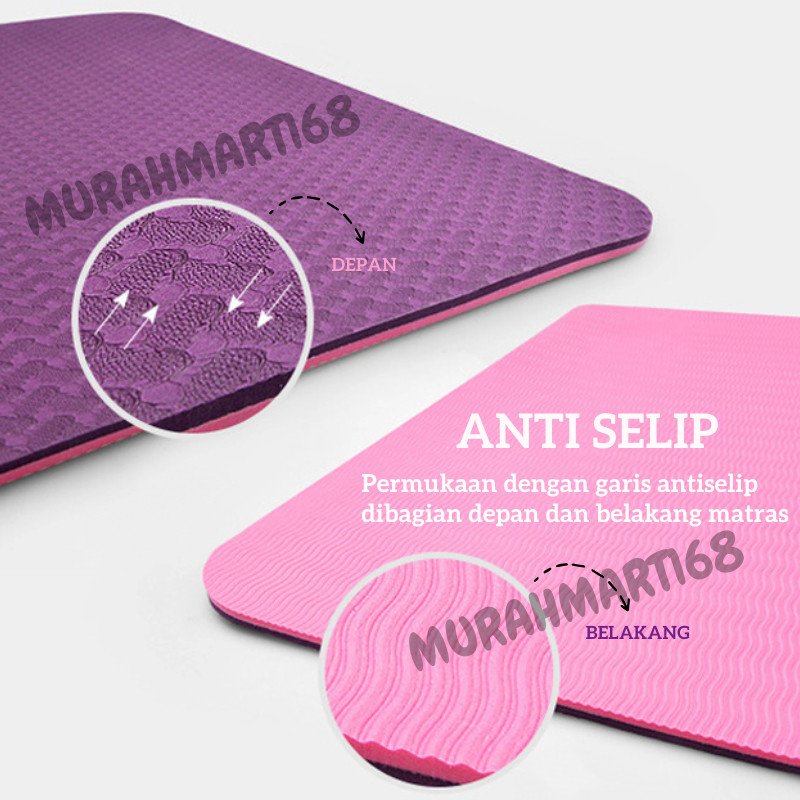 IMPORT Matras Yoga TPE !! MATRAS YOGA ALAS SENAM MAT TEBAL OUTDOOR INDOOR TERMURAH - Gambar 6