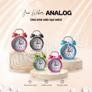 JAM WEKER KLASIK METALIK GLOW IN THE DARK/JAM ESTETIK/JAM ALARM KLASIK GLOW IN THE DARK