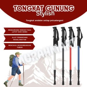 Tongkat Hiking Gunung Lurus/ Tongkat Hiking Trekking Pole/ Trekking Pole Tongkat Treking Gunung