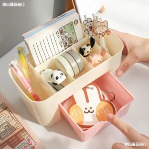 Rak Kosmetik Plastik Serbaguna Desktop Meja