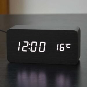 Jam Meja Kayu Digital Led /Jam Estetik + SUHU /Digital Wood Smart Alarm Clock/ ESTETIK JAM WEKER