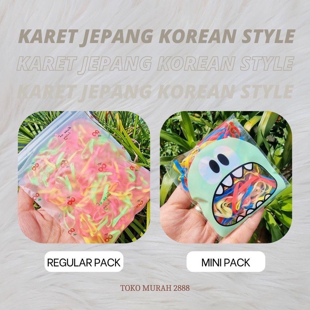 FREE ZIPPER POUCH!!! Karet Jepang/Ikat Rambut/Karet Rambut Elastis - Gambar 2