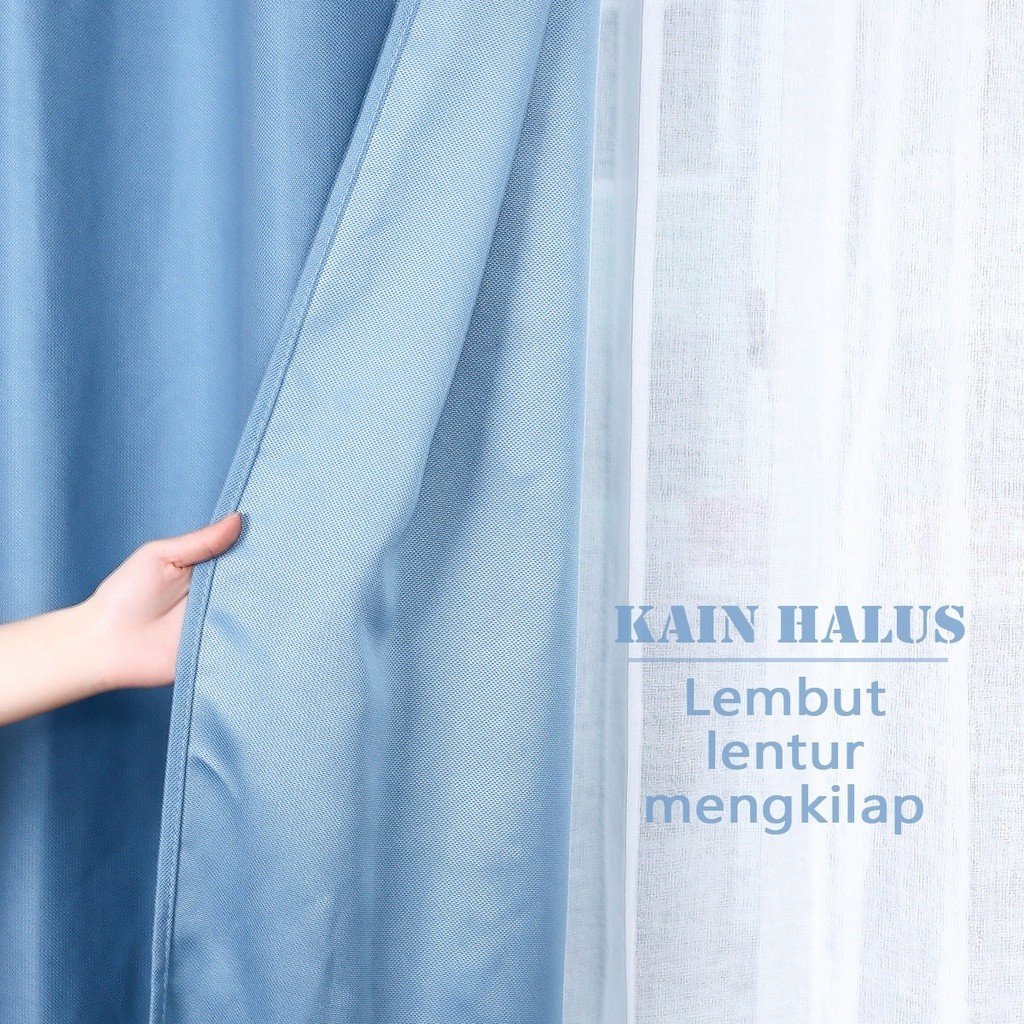 CUCI GUDANG!!! Tirai Blackout Golden Pintu Dan Jendela Anti Cahaya Polos Dan Motif Ukuran 200cm/ Gorden Blackout Anti Cahaya/ Gorden Impor Bahan Tebal Origina Berkualitas - Gambar 3