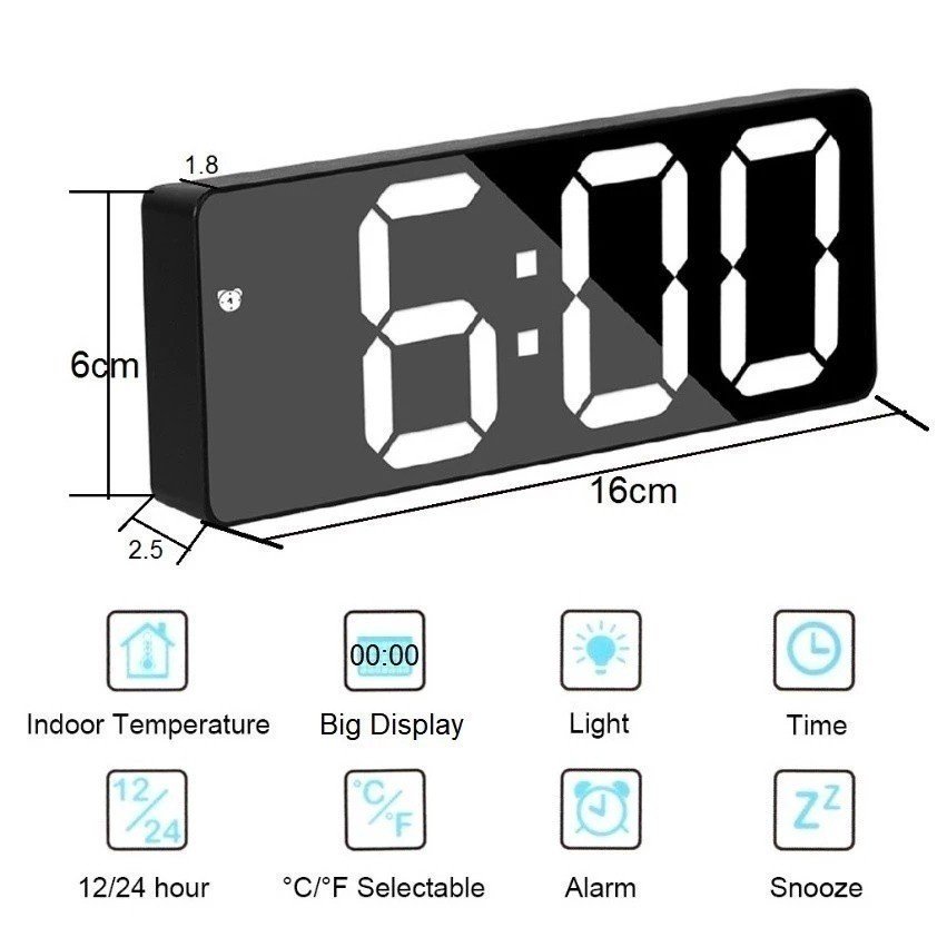 Jam Weker Digital Table Tidur Dinding / 3D Clock Led Meja - Gambar 5
