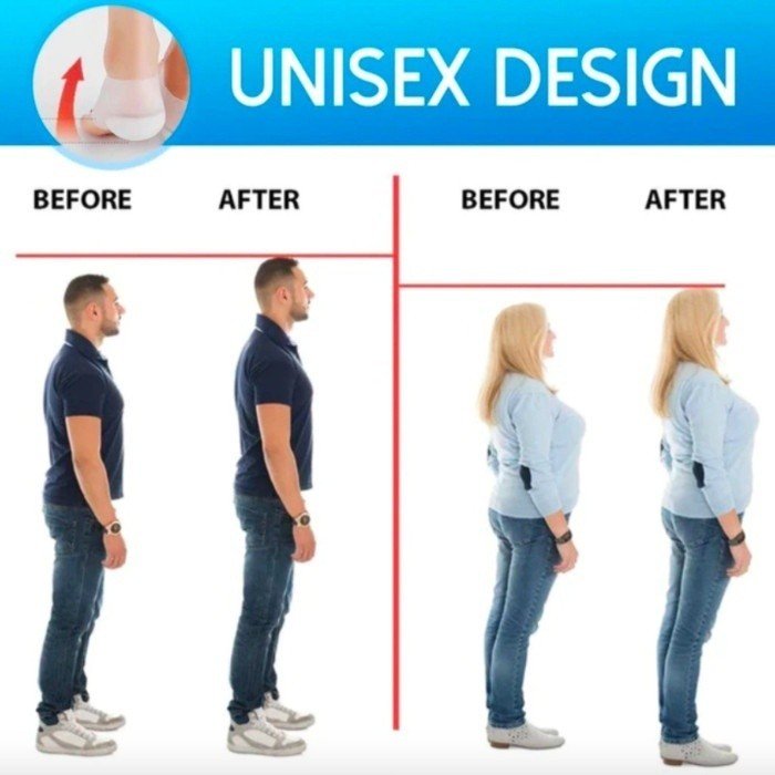 MODEL BARU !!!! Insole Silikon Peninggi Badan Lepas Pasang/ Silikon Peninggi Badan Secara Natural Dan Alami/ Bantalan Kaki Gel silicone - Gambar 3