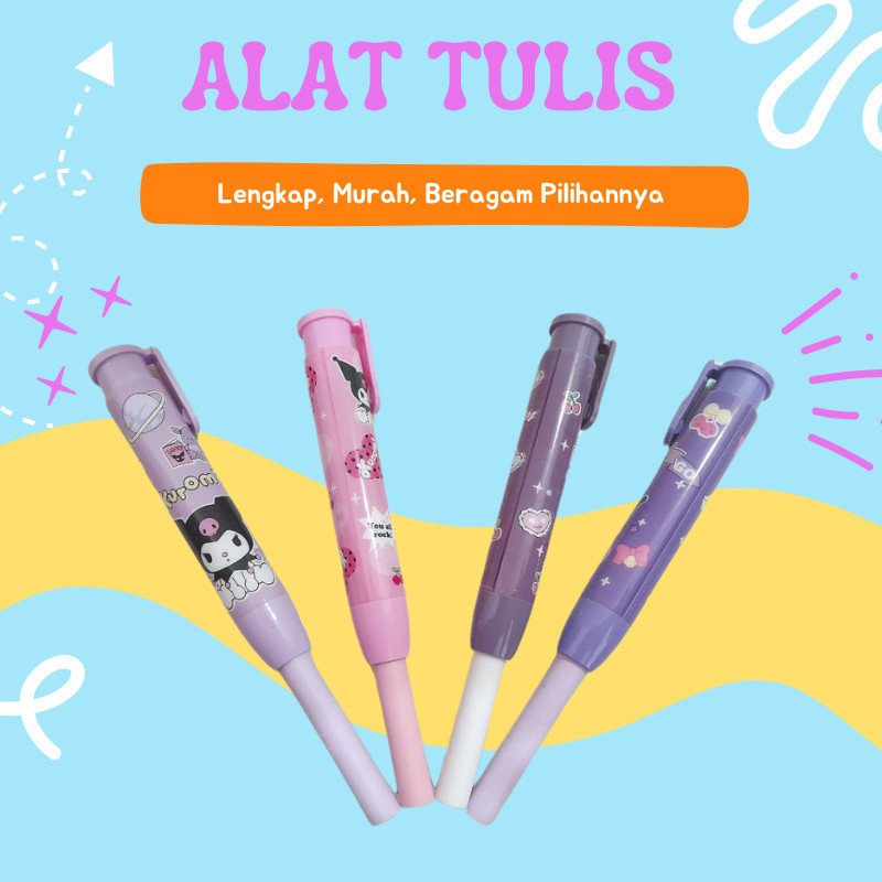 Penghapus Pensil Mekanik Karakter Mechanical Eraser Lucu / Penghapus Bentuk Lipstick / Hapusan Eraser Lipstik - Gambar 4