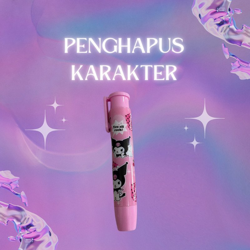 Penghapus Pensil Mekanik Karakter Mechanical Eraser Lucu / Penghapus Bentuk Lipstick / Hapusan Eraser Lipstik - Gambar 3