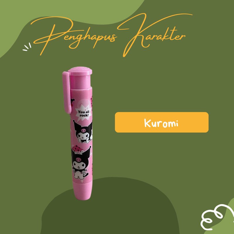 Penghapus Pensil Mekanik Karakter Mechanical Eraser Lucu / Penghapus Bentuk Lipstick / Hapusan Eraser Lipstik - Gambar 5