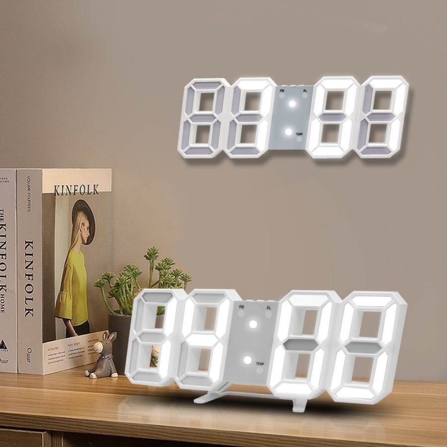 Jam Dinding Digital Alarm 3D Bisa Cek Suhu Temperatur ACCESSGO LED DIGITAL CLOCK Jam Meja Dinding Estetik - Gambar 2