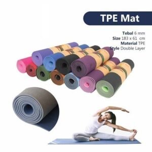 !! Matras yoga TPE Yoga Mat/alas olahraga tebal anti licin , 2 warna, Tebal, cantik dan berkualitas
