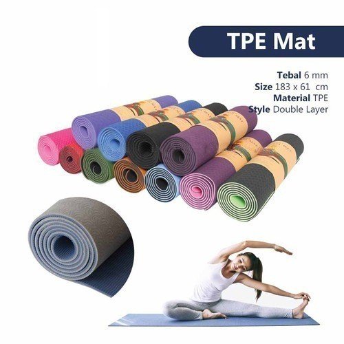 !! Matras yoga TPE Yoga Mat/alas olahraga tebal anti licin , 2 warna, Tebal, cantik dan berkualitas