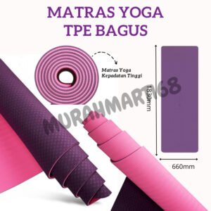 Matras Yoga TPE / Mat alas olahraga tebal anti licin , 2 warna, Tebal, cantik dan berkualitas